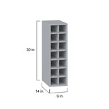 Hugo&Borg Charlesberg 9-in W x 30-in H x 14-in D Gray Open Cube Organizer Wall Fully Assembled Cabinet (Recessed Panel Style)