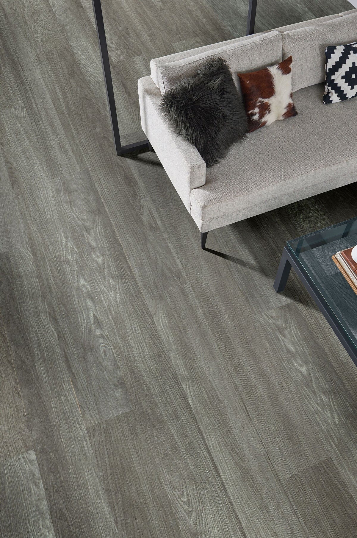Armstrong Flooring RenoVantage Pro Thunder Cloud Gray Luxury Vinyl Plank Flooring - Waterproof, Glue Down, 38.88 Sq. Ft.