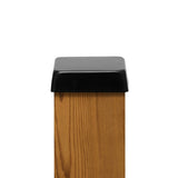 PERMAKAP 4-in x 4-in Black Stainless Steel Flat Top Black Stainless Steel Deck Post Cap