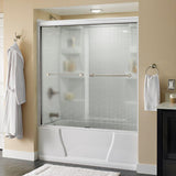 Crestfield 60 in. x 58-1/8 in. Semi-Frameless Traditional Sliding Bathtub Door in Bronze with Transition Glass - Super Arbor