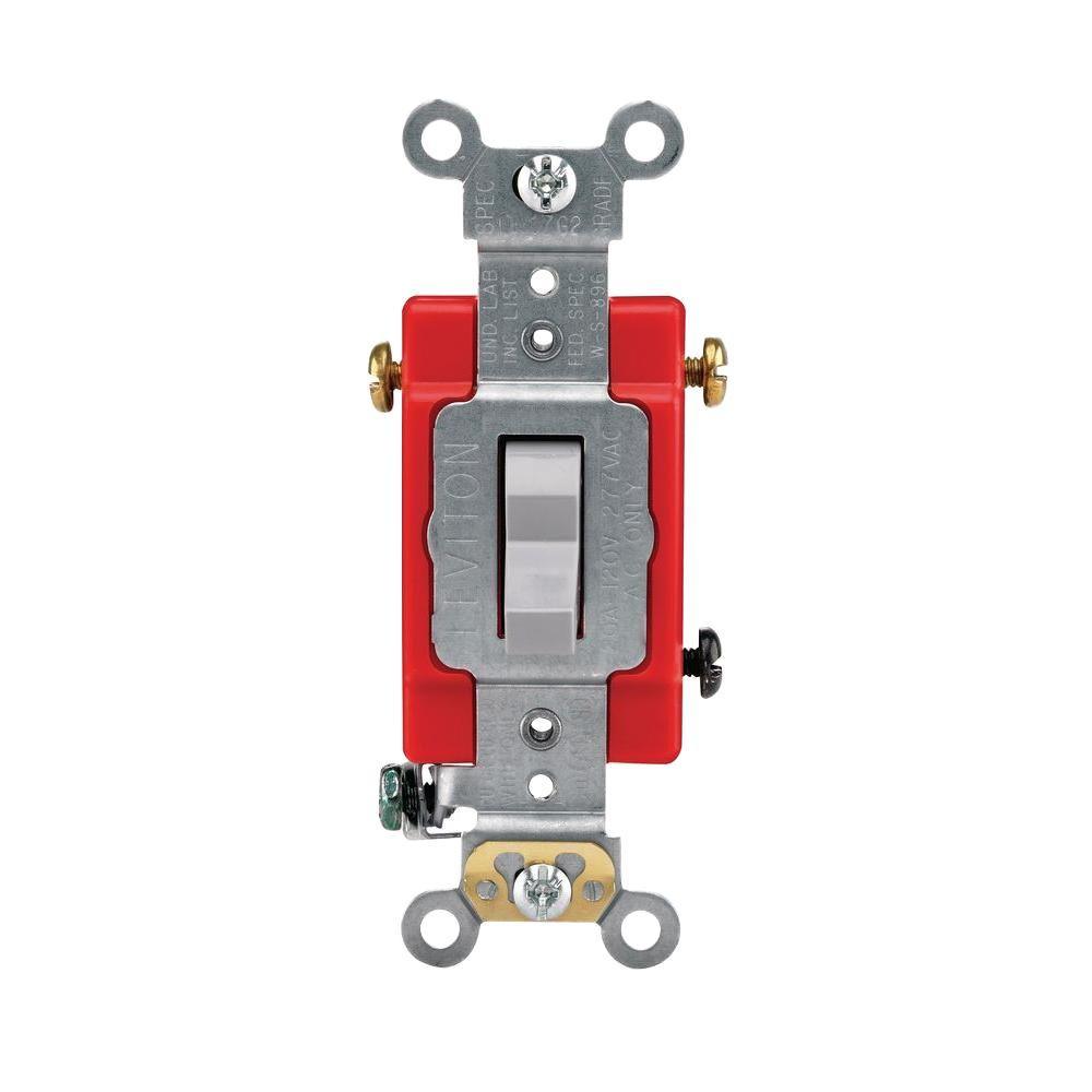 15/20 Amp 3-Way Industrial Toggle Switch, White - Super Arbor