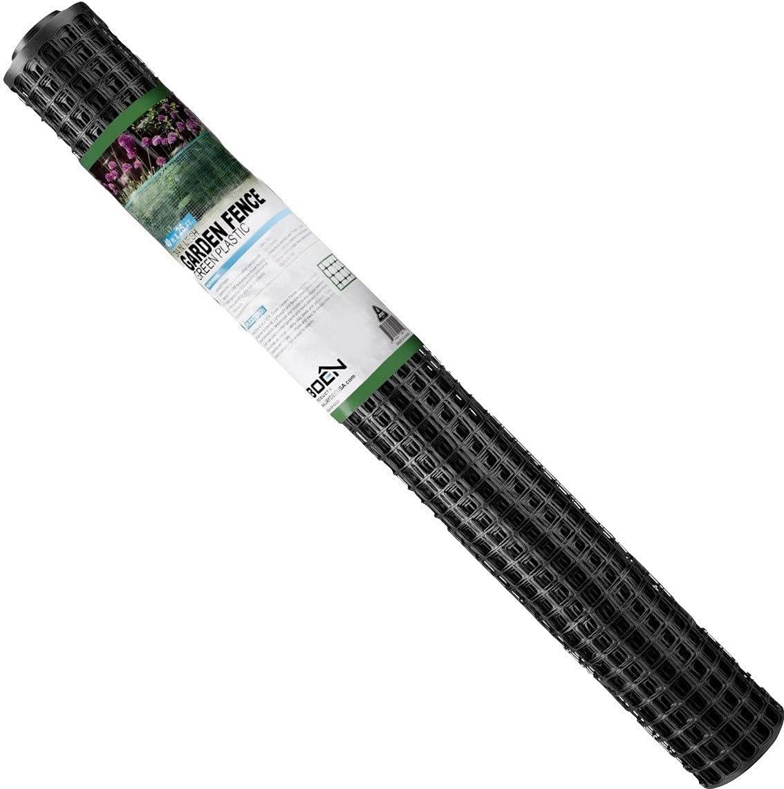 BOEN 100-ft x 4-ft 6-Gauge Black Plastic Extruded Mesh Rolled Fencing
