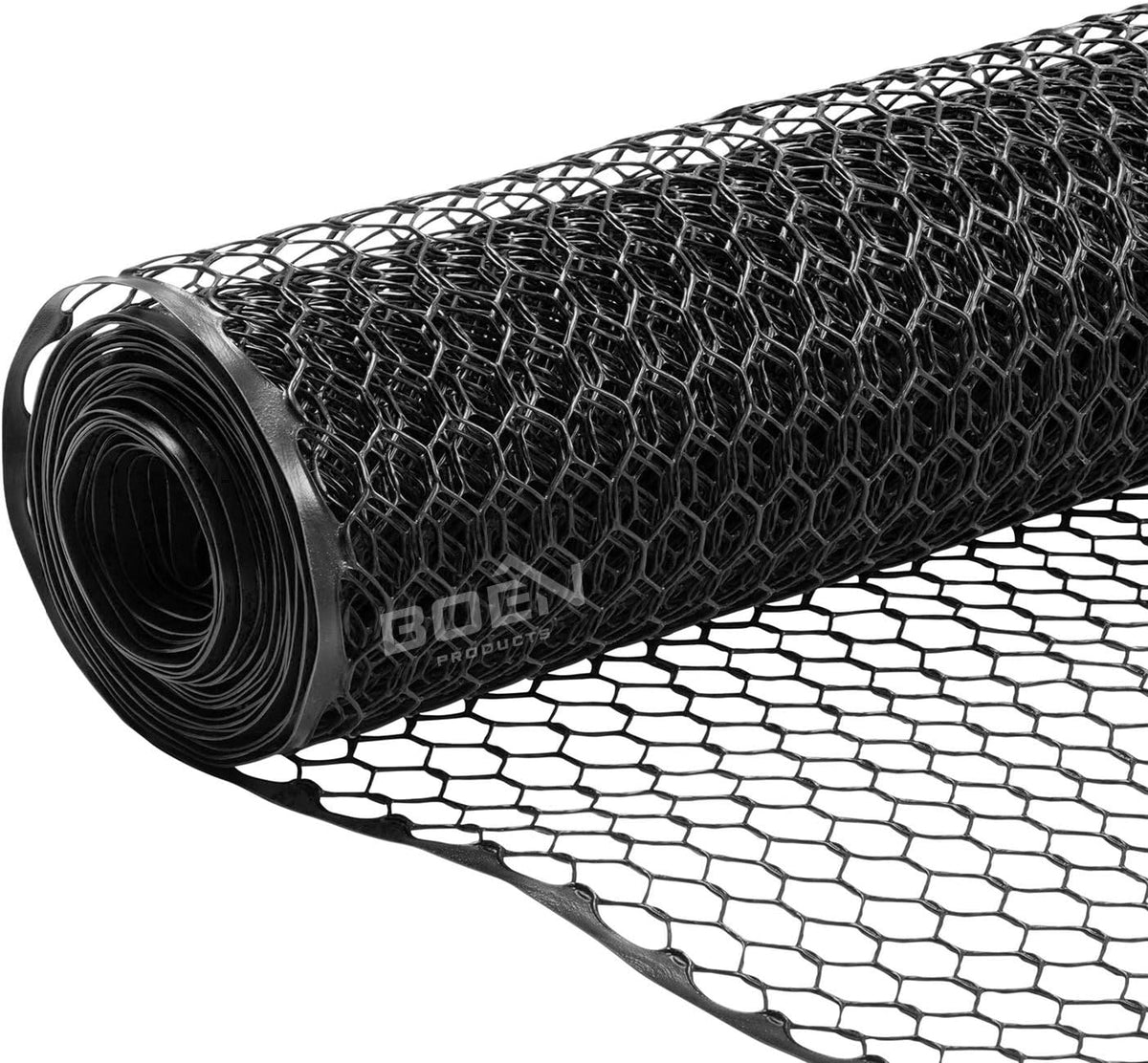 BOEN Black Plastic Extruded Mesh Rolled Fencing, 50 ft x 2 ft, 6-Gauge