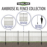 YARDLINK Grand Ambrose XL 3-ft H x 4-1/2-ft W Black Powder Coated Steel No Dig Flat-top No Dig Decorative Fence Panel