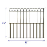 YARDLINK Grand Ambrose XL 3-ft H x 4-1/2-ft W Black Powder Coated Steel No Dig Flat-top No Dig Decorative Fence Panel