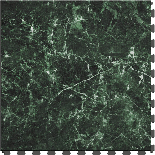 Perfection Floor Tile Gemstone Collection Emerald Marble/Satin 20-in x 20-in Water-Resistant Interlocking Luxury Vinyl Tile Flooring, 16.7-sq ft Carton