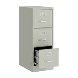 Hirsh Light Gray 3-Drawer 15-in File Cabinet
