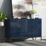 Clihome 6 drawers cabinet Blue 6-Drawer Accent Chest