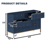 Clihome 6 drawers cabinet Blue 6-Drawer Accent Chest
