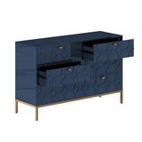 Clihome 6 drawers cabinet Blue 6-Drawer Accent Chest
