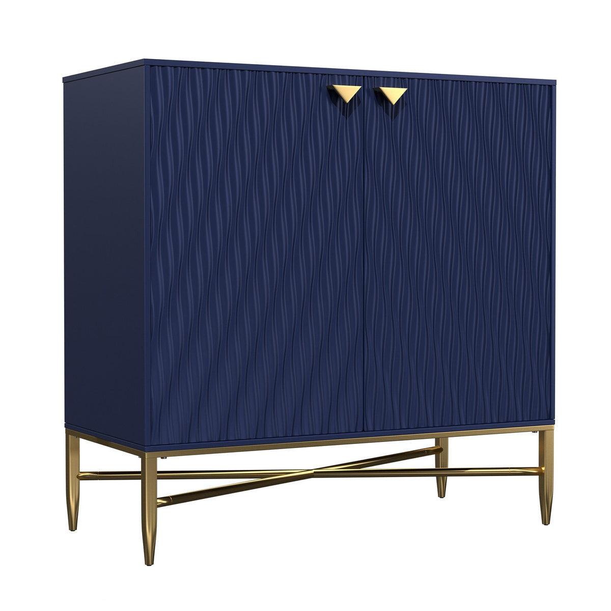 Clihome 15.75-in W x 32.87-in H Mdf Navy Freestanding Utility Storage Cabinet