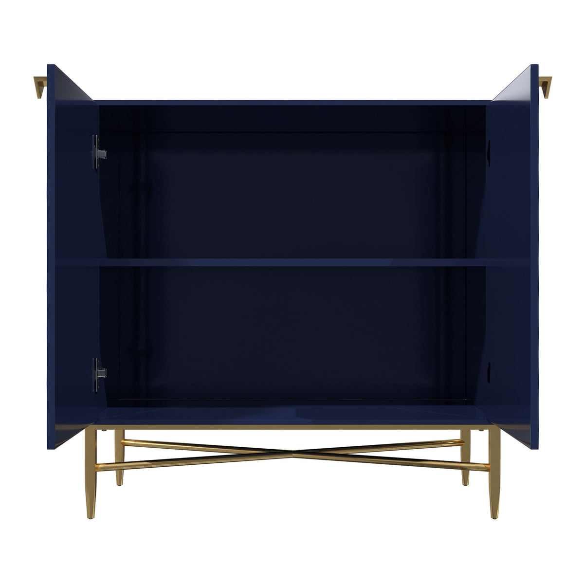 Clihome 15.75-in W x 32.87-in H Mdf Navy Freestanding Utility Storage Cabinet