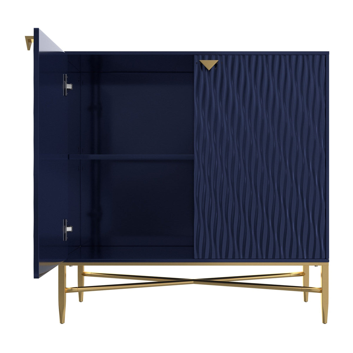 Clihome 15.75-in W x 32.87-in H Mdf Navy Freestanding Utility Storage Cabinet