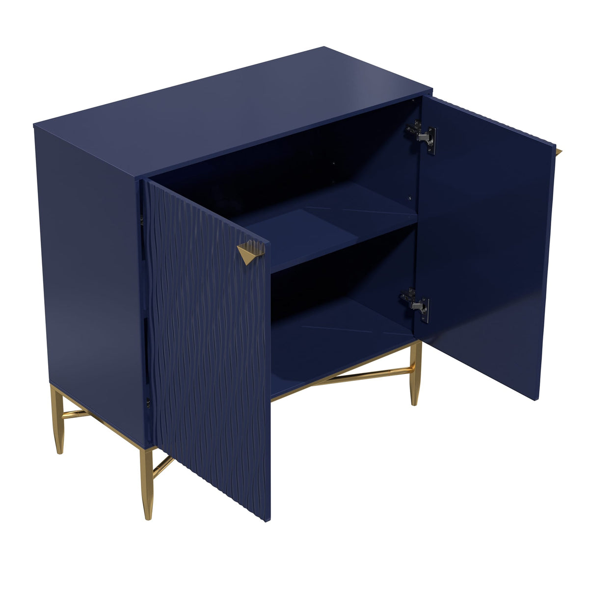 Clihome 15.75-in W x 32.87-in H Mdf Navy Freestanding Utility Storage Cabinet