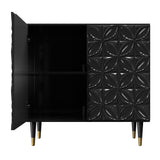 Clihome 15.75-in W x 31-in H Mdf Black Freestanding Utility Storage Cabinet