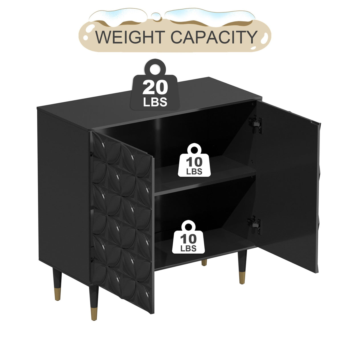 Clihome 15.75-in W x 31-in H Mdf Black Freestanding Utility Storage Cabinet