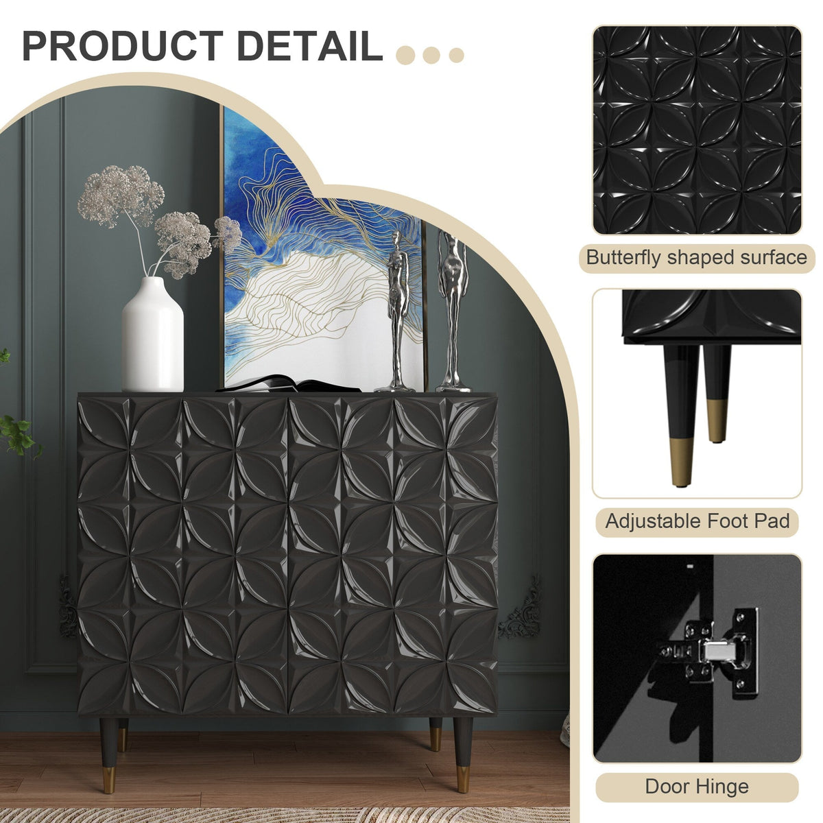 Clihome 15.75-in W x 31-in H Mdf Black Freestanding Utility Storage Cabinet