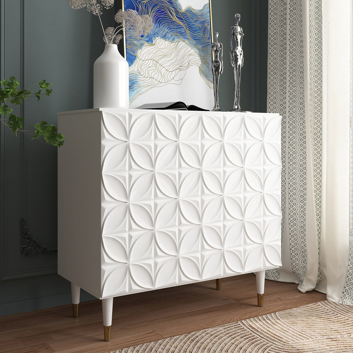 Clihome 15.75-in W x 31-in H Mdf White Freestanding Utility Storage Cabinet