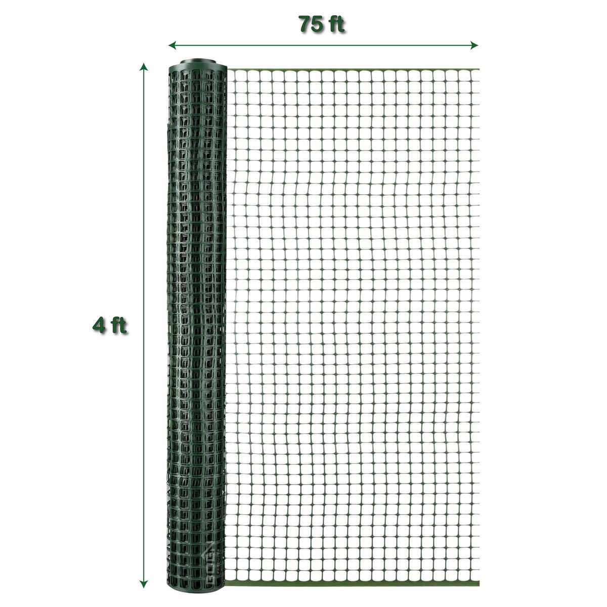 BOEN 100-ft x 4-ft 6-Gauge Green Plastic Extruded Mesh Rolled Fencing