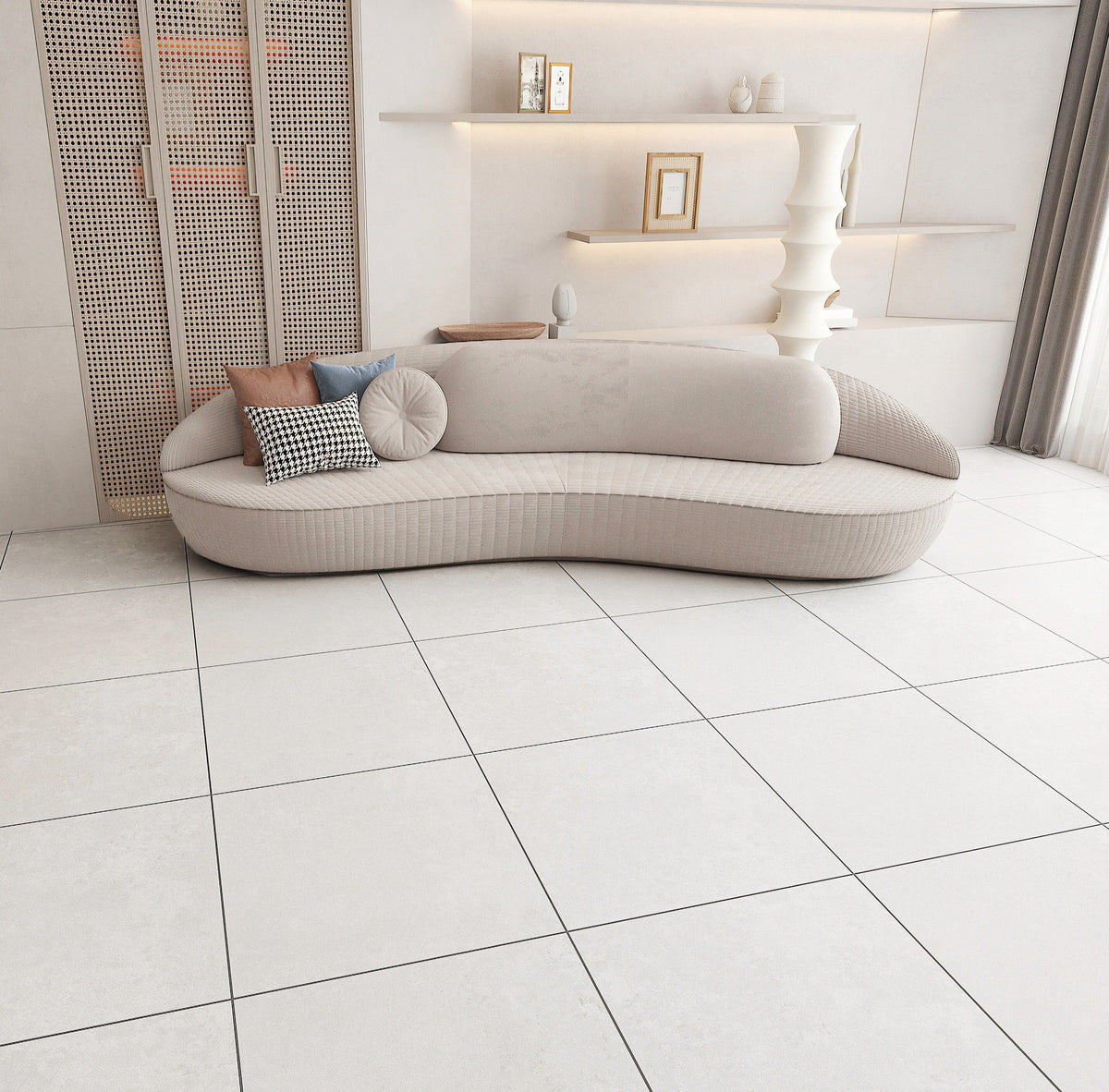 Giorbello Melange White 24-in x 24-in Matte Porcelain Stone Look Floor and Wall Tile (16-sq. ft/ Carton)