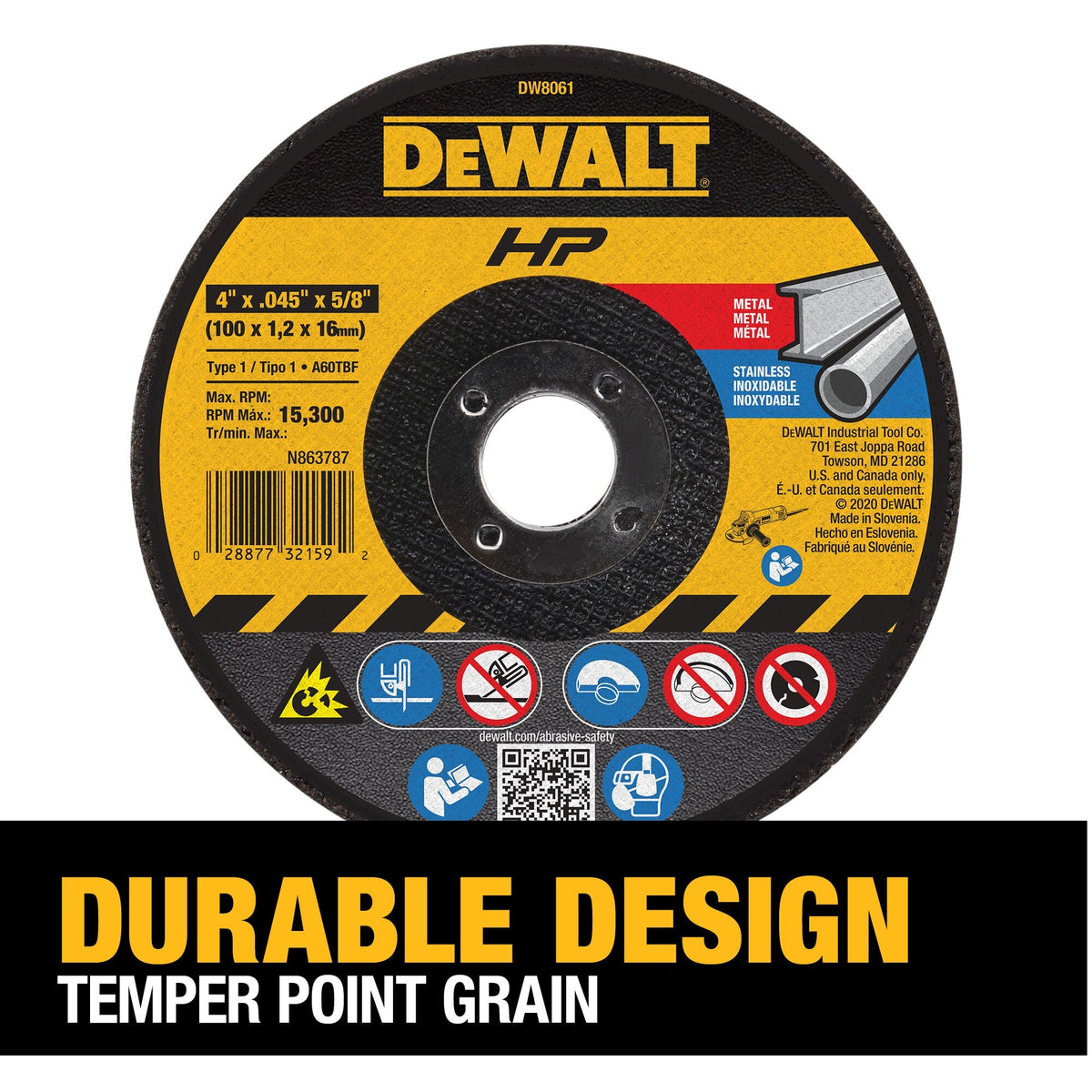 DEWALT 5-Pack Aluminum Oxide 4-in Grinding Wheel