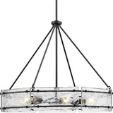 Progress Lighting Rivera 6-Light Matte Black Craftsman Chandelier