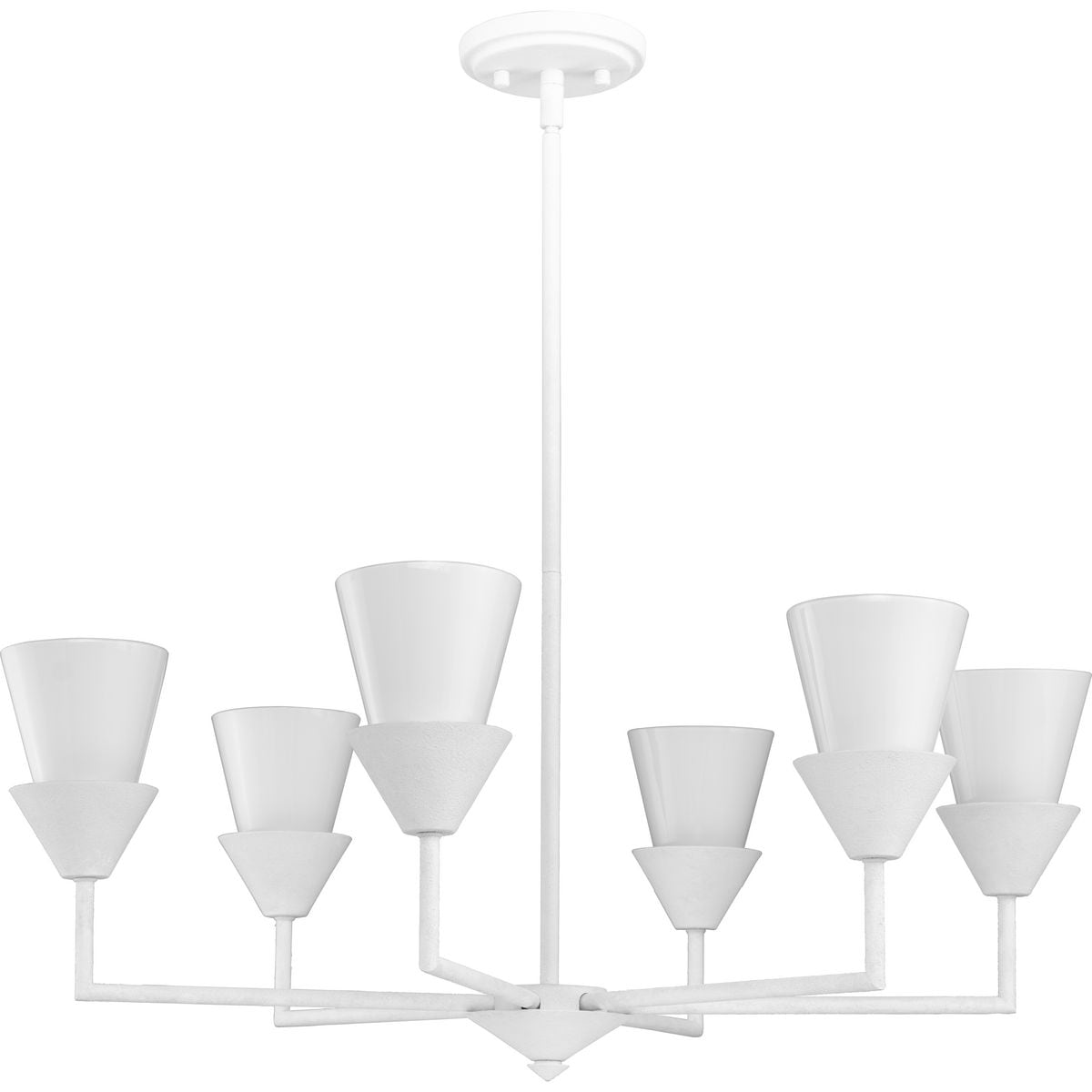Progress Lighting Pinellas 6-Light White Modern/Contemporary Chandelier
