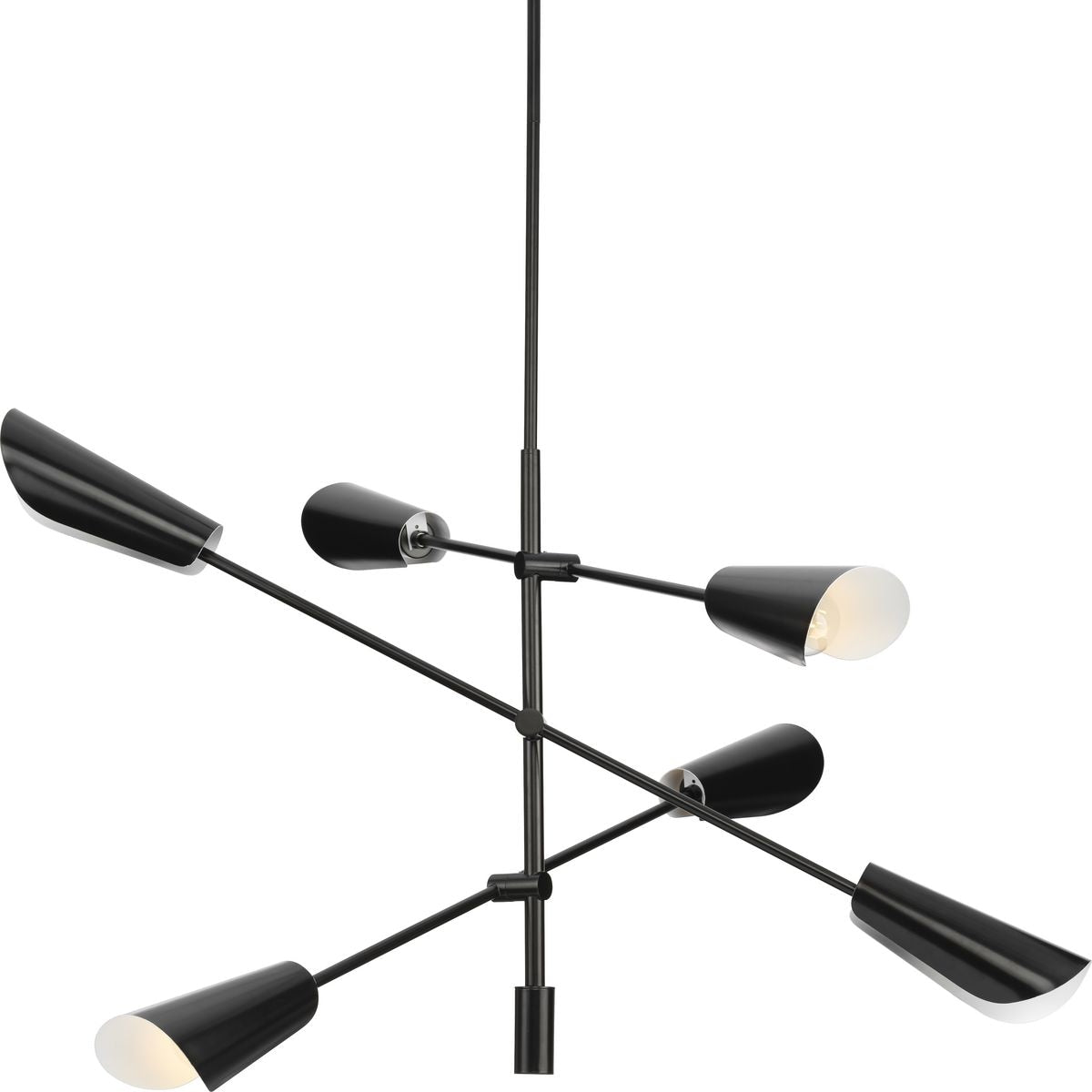 Progress Lighting Cornett 6-Light Matte Black Modern/Contemporary Led Chandelier