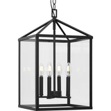 Progress Lighting Hillcrest 4-Light Matte Black Transitional Chandelier