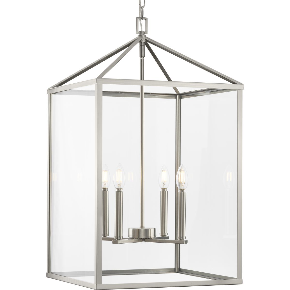 Progress Lighting Hillcrest 4-Light Brushed Nickel Transitional Chandelier