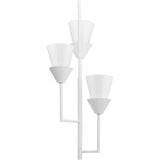 Progress Lighting Pinellas 3-Light White Plaster Modern/Contemporary Opal Glass Tiered Medium Hanging Pendant Light