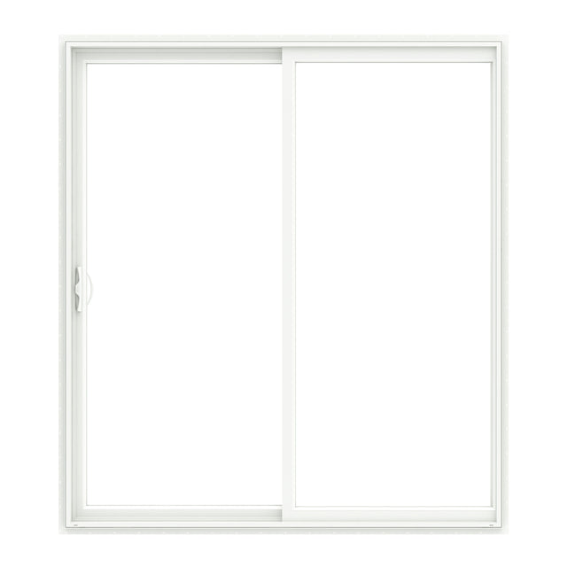 Pella 150 Series 96-in x 80-in x 4-9/16-in Jamb White Vinyl Sliding Universal Double Patio Door with Low-E Argon Glass