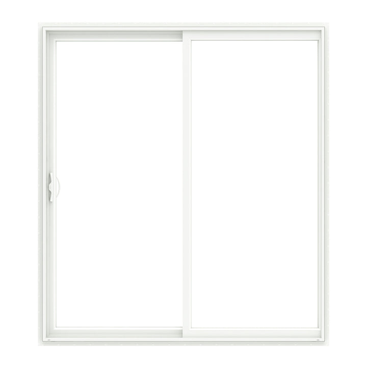 Pella 150 Series 96-in x 80-in x 4-9/16-in Jamb White Vinyl Sliding Universal Double Patio Door with Low-E Argon Glass