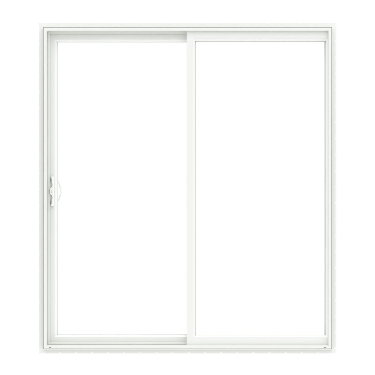 Pella 150 Series West 72-in x 80-in 4-9/16-in Jamb Low-E Argon White Vinyl Sliding Universal Double Patio Door