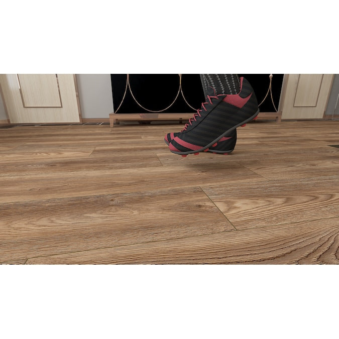 STAINMASTER Halladay Oak 10-mm T x 7-1/2-in W x 50-in L Waterproof Wood Plank Laminate Flooring (21.06-sq ft / Carton)