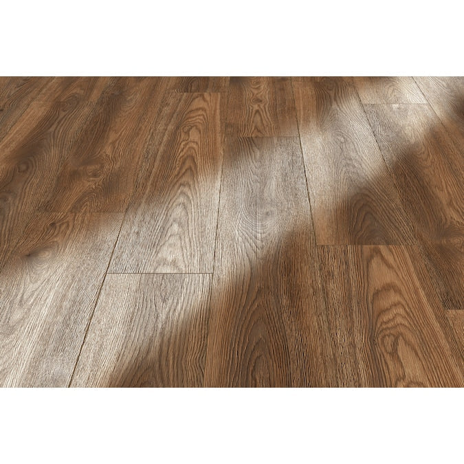STAINMASTER Halladay Oak 10-mm T x 7-1/2-in W x 50-in L Waterproof Wood Plank Laminate Flooring (21.06-sq ft / Carton)