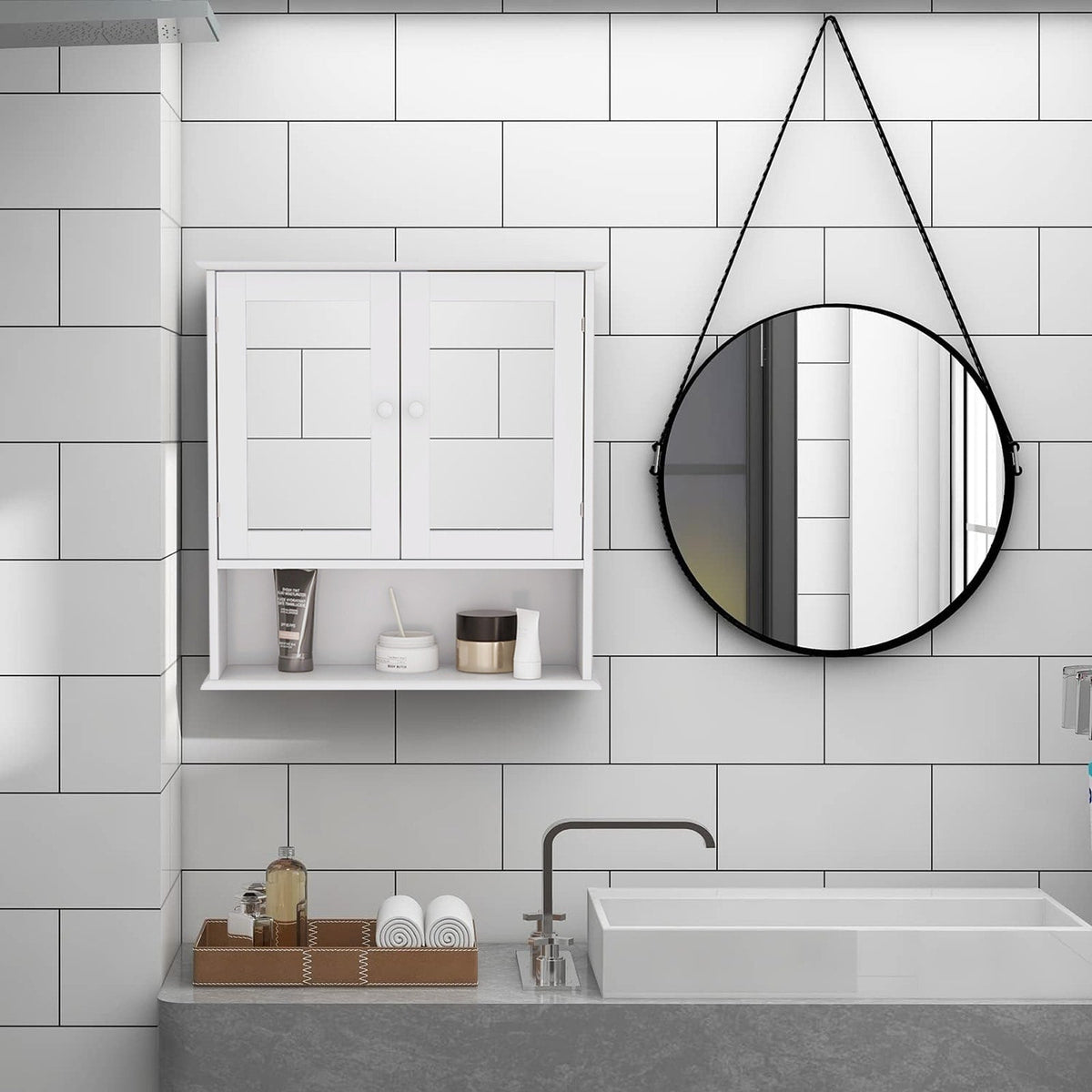 Maocao Hoom 6.5-in x 22.83-in x 21.65-in White Bathroom Wall Cabinet