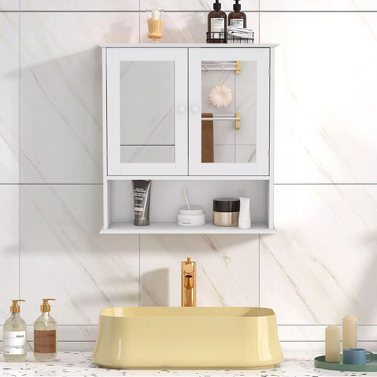 Maocao Hoom 6.5-in x 22.83-in x 21.65-in White Bathroom Wall Cabinet