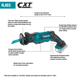 Makita 12V max CXT Lithium‑Ion Cordless Reciprocating Saw Kit (RJ03R1)