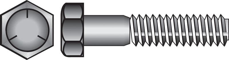 Hillman 3/8 in. Diameter x 6 in. Length Heat-Treated Zinc Steel Hex Head Cap Screws, Coarse Thread, 50-Pack