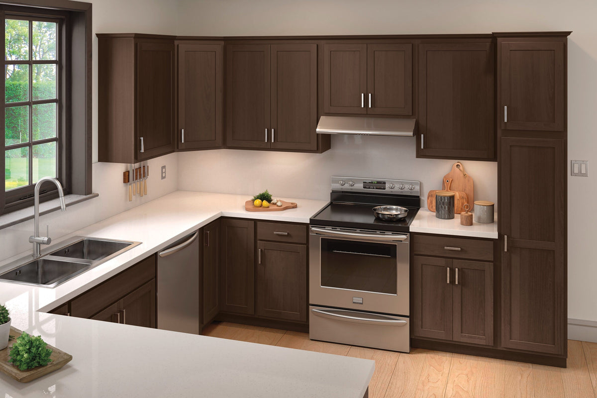Diamond Express Jamestown 27-in W x 34.5-in H x 24-in D Thatch Partial Overlay 1-Drawer Base Fully Assembled Plywood Cabinet (Recessed Panel Shaker Style)