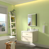 ExBrite Arvona 20-in x 26-in Lighted LED Surface Mount Matte Black Mirrored Medicine Cabinet