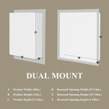 ExBrite Nova 30-in x 32-in Lighted LED Fog Free Surface/Recessed Mount Silver Mirrored Soft Close Medicine Cabinet with Outlet