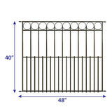 YARDLINK Grand Ambrose 3-ft H x 4-ft W Powder Coated Galvanized Steel Decorative Metal Flat-top No Dig Decorative Fence Panel