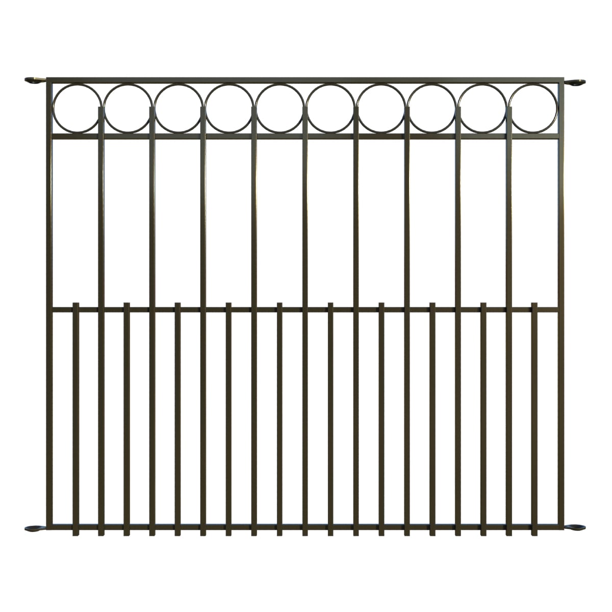 YARDLINK Grand Ambrose 3-ft H x 4-ft W Powder Coated Galvanized Steel Decorative Metal Flat-top No Dig Decorative Fence Panel