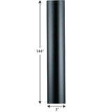 Progress Lighting 144-in Matte Black Aluminum Traditional Outdoor Light Pole, 3-in Dia (P5394-31)