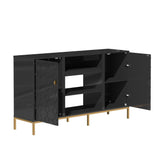 Clihome TV stand with storage Modern/Contemporary Black Tv Cabinet (Accommodates TVs up to 60-in)