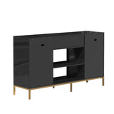 Clihome TV stand with storage Modern/Contemporary Black Tv Cabinet (Accommodates TVs up to 60-in)