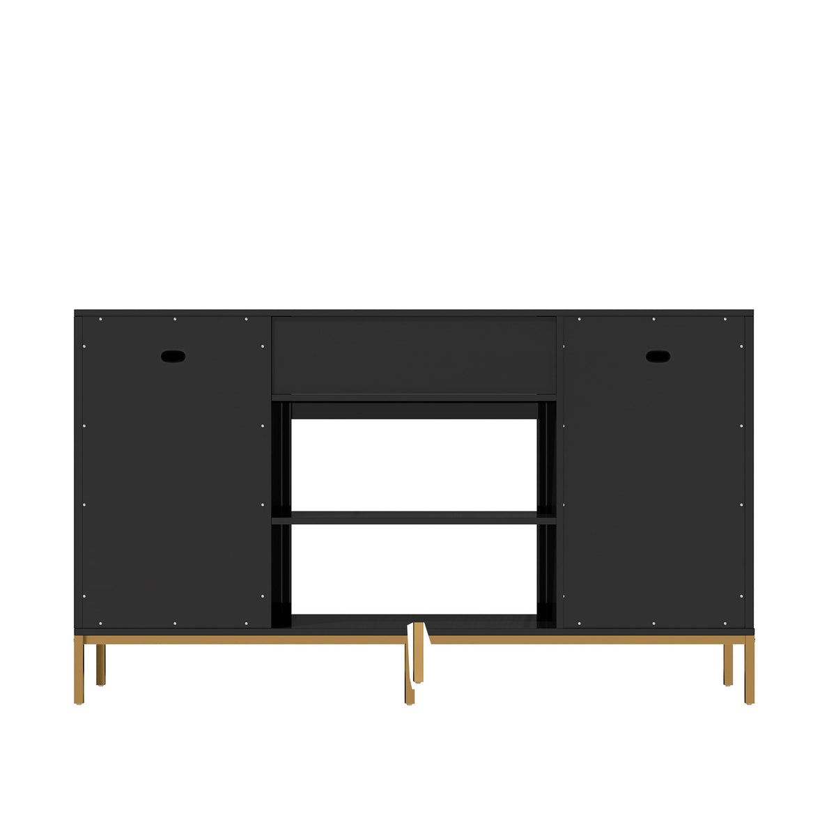 Clihome TV stand with storage Modern/Contemporary Black Tv Cabinet (Accommodates TVs up to 60-in)