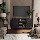 Clihome TV stand with storage Modern/Contemporary Black Tv Cabinet (Accommodates TVs up to 60-in)